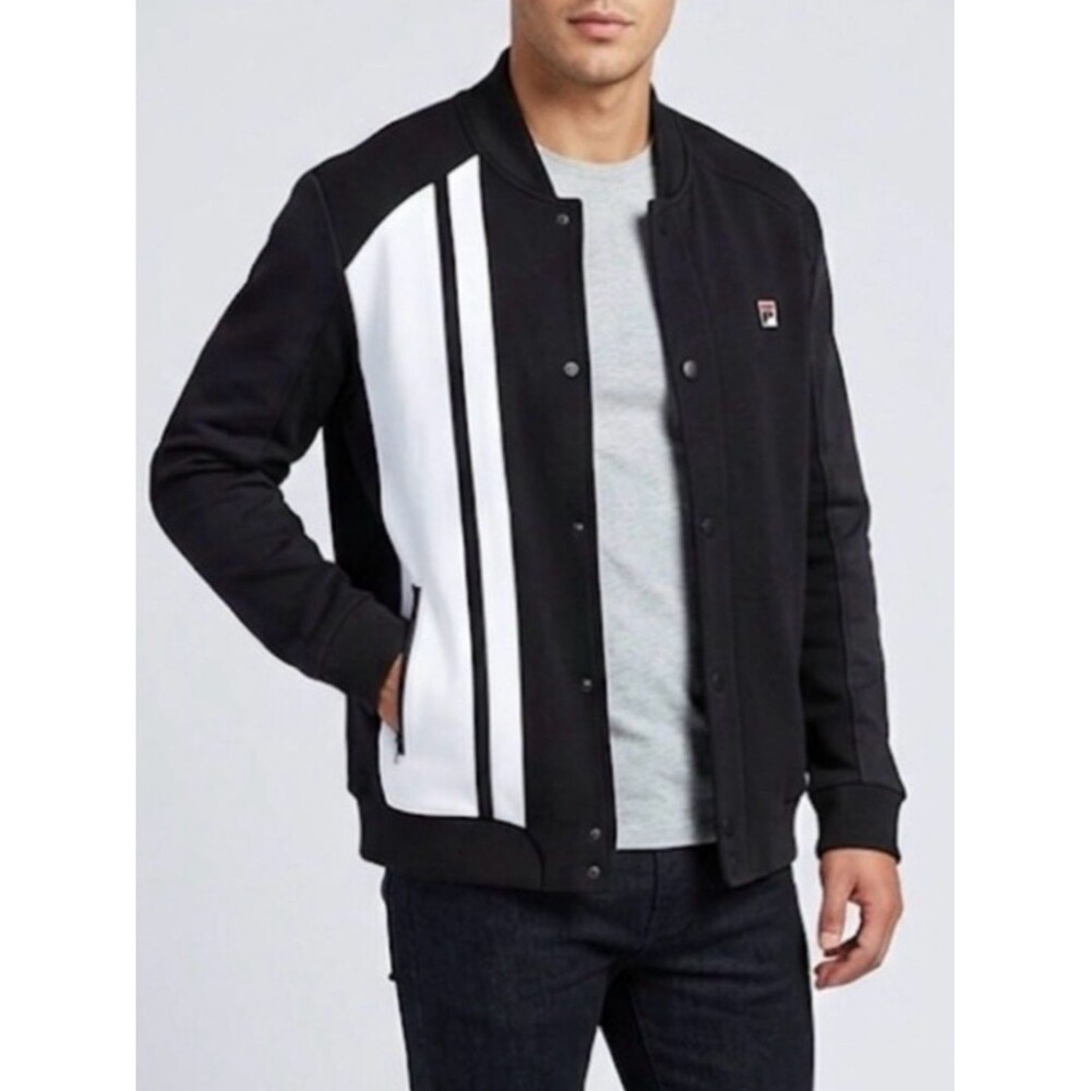 Jason Wu X Fila Collab Black & White Color Block Bomber Jacket Size Medium